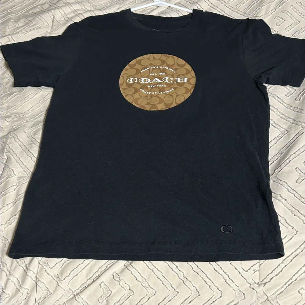 Coach Black T-Shirt with White Text